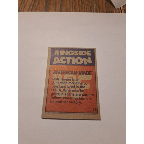 1987 Topps WWF Hulk Hogan #35 American Made Wrestling Trading Card Vintage - Picture 2 of 2